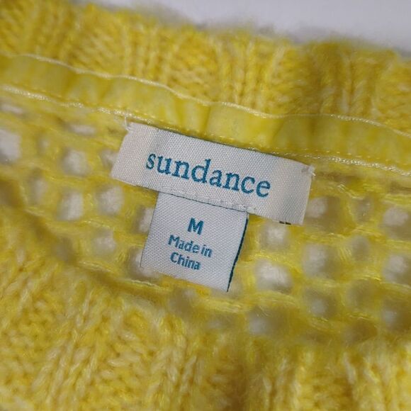 Sundance Sweater Womens Medium Pink Striped Open Knit Wool Blend - Picture 5 of 8